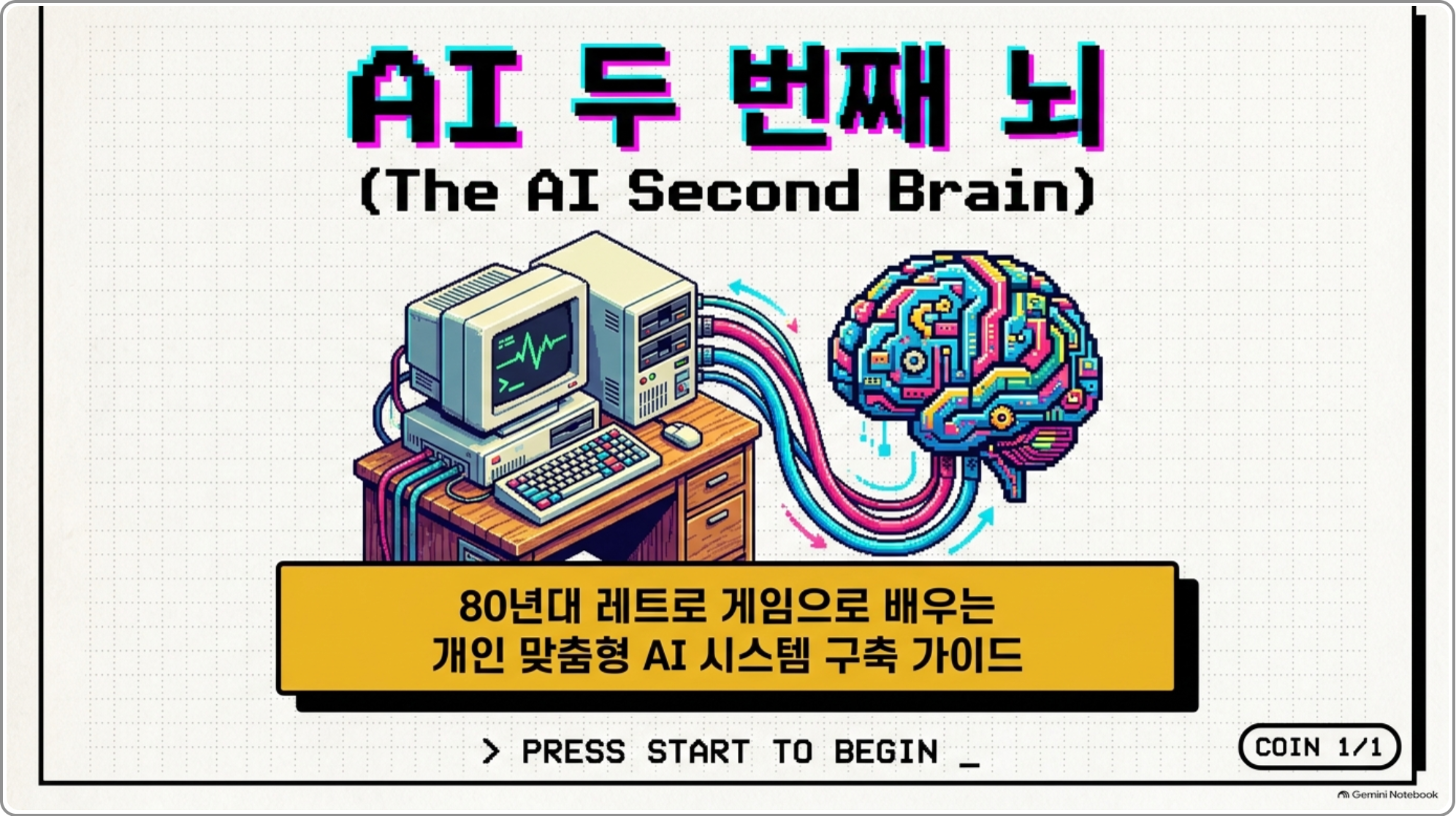 노트북LM 슬라이드 자료를 80년대 레트로 게임 스타일로 생성한 결과