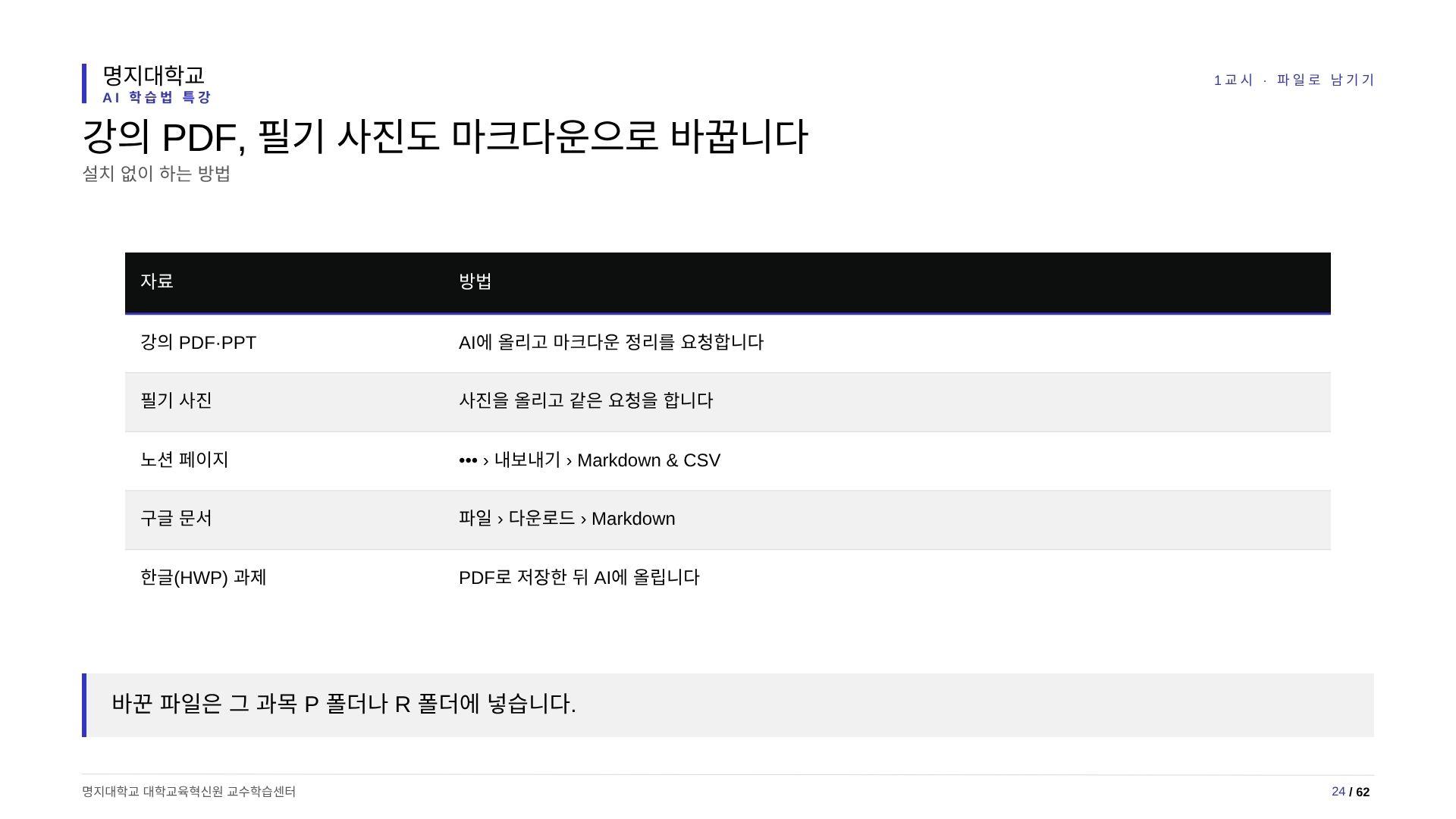 강의 PDF와 필기 사진, 노션·구글 문서를 마크다운으로 바꾸는 방법