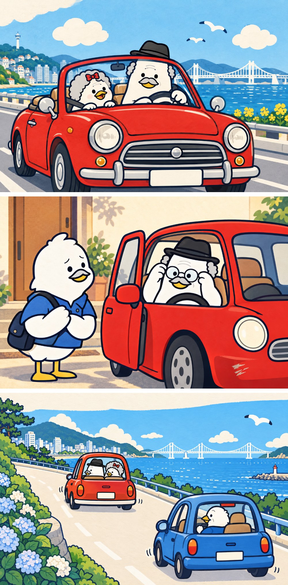 코덱스 이미지 생성으로 만든 우기 캐릭터 웹툰 세 컷