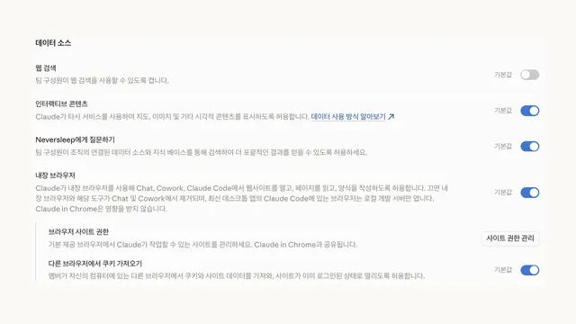 클로드 팀플랜 관리자 설정 정리, 웹 검색 켜기부터 멤버별 사용량 확인까지